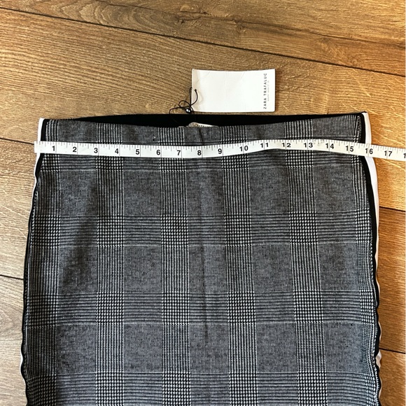 ZARA | pencil skirt in houndstooth with a black/white/gold side stripe size L - Picture 11 of 11